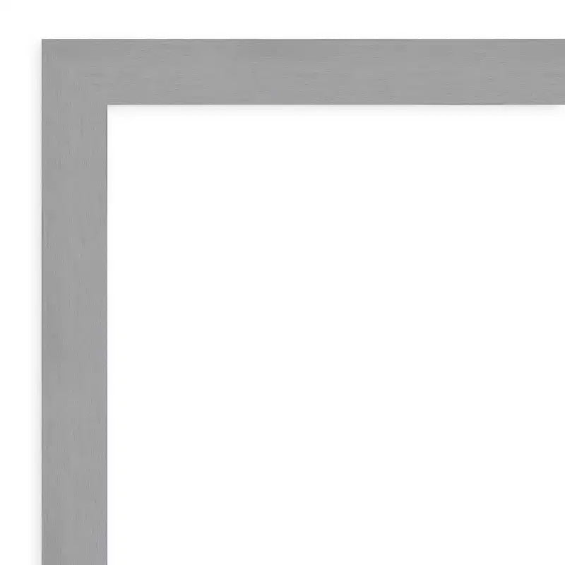Miroir Mural Encadré en Nickel Brossé Argenté 32" x 26"