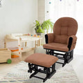 Ensemble planeur et pouf à mouvement de bascule fluide, chaise ergonomique à dossier haut avec accoudoirs rembourrés et poches de rangement