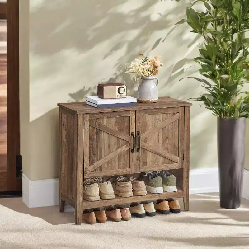 Meuble à chaussures de style américain traditionnel avec étagère réglable - Organisateur de chaussures d'entrée