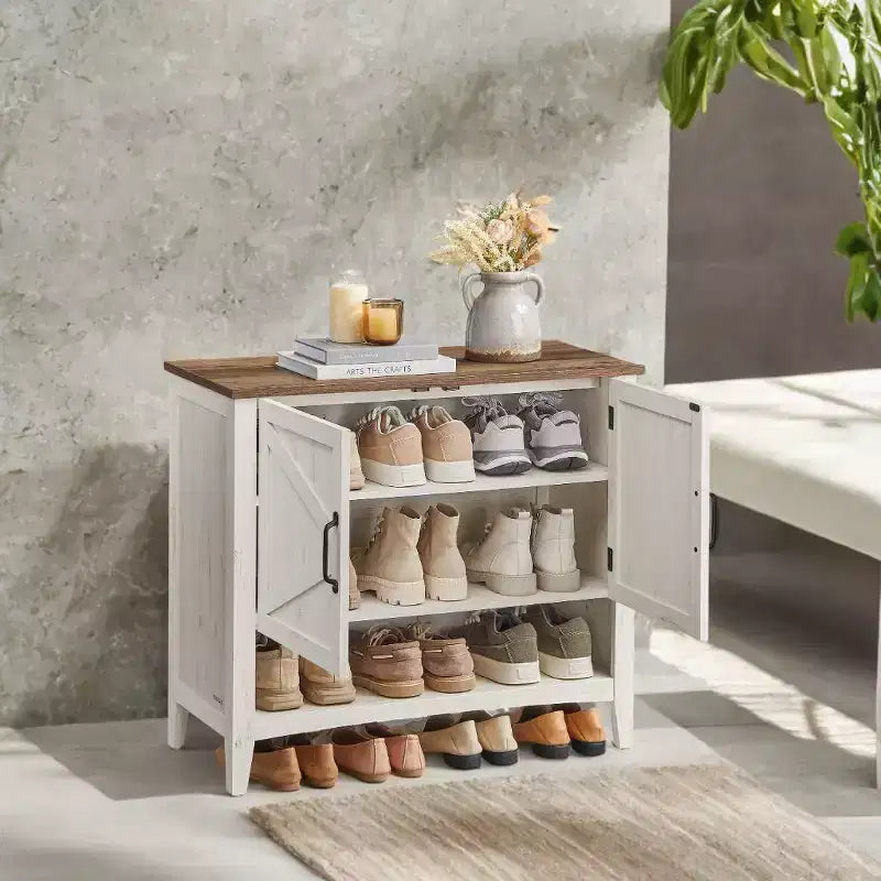 Meuble à chaussures de style américain traditionnel avec étagère réglable - Organisateur de chaussures d'entrée
