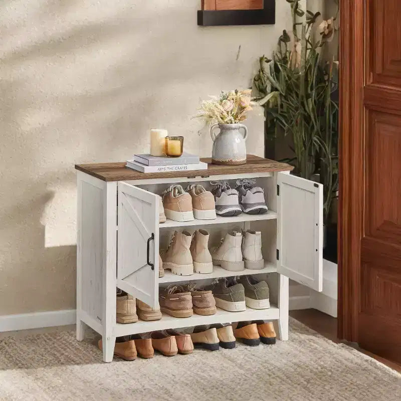 Meuble à chaussures de style américain traditionnel avec étagère réglable - Organisateur de chaussures d'entrée