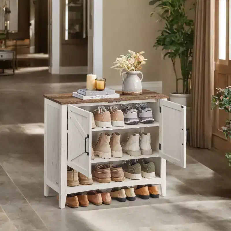 Meuble à chaussures de style américain traditionnel avec étagère réglable - Organisateur de chaussures d'entrée