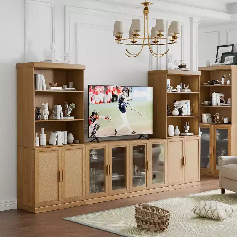 Meuble d'appoint en bois 41x31x16 avec étagère réglable sans porte, naturel