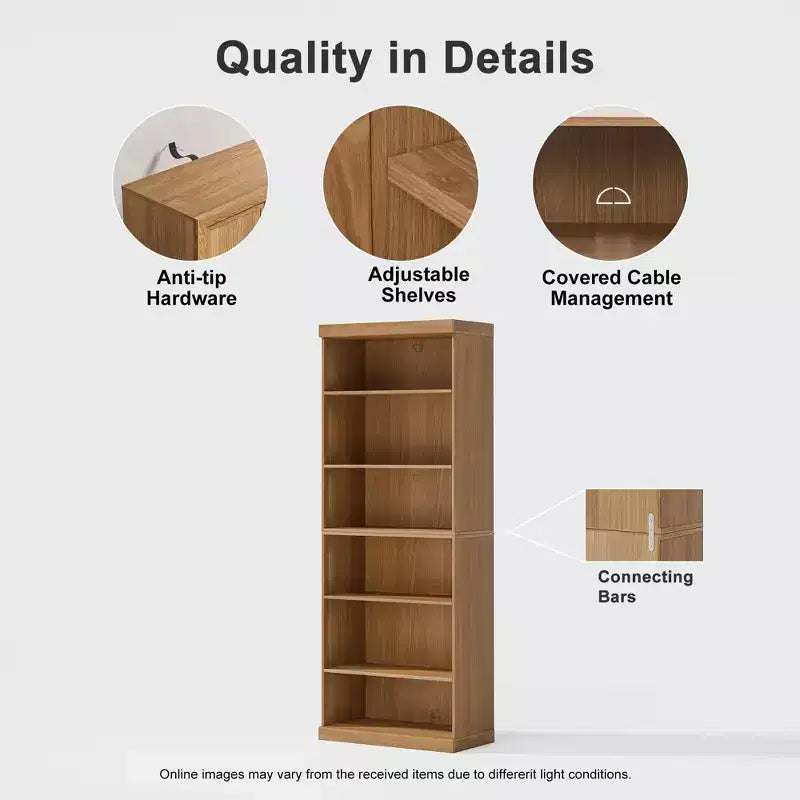 Meuble d'appoint en bois 41x31x16 avec étagère réglable sans porte, naturel
