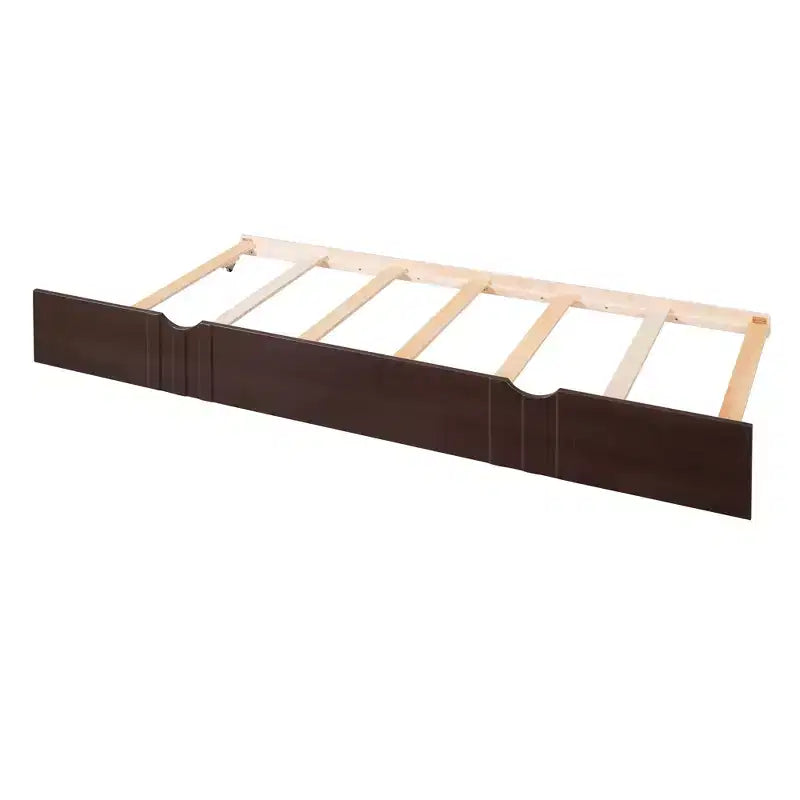 Lit de repos double/grand, cadre de lit plateforme en bois avec lit gigogne double/deux tiroirs