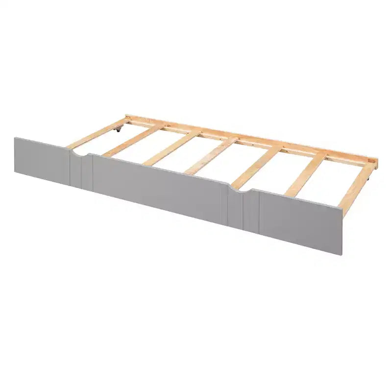 Lit de repos double/grand, cadre de lit plateforme en bois avec lit gigogne double/deux tiroirs