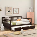Lit de repos double/grand, cadre de lit plateforme en bois avec lit gigogne double/deux tiroirs