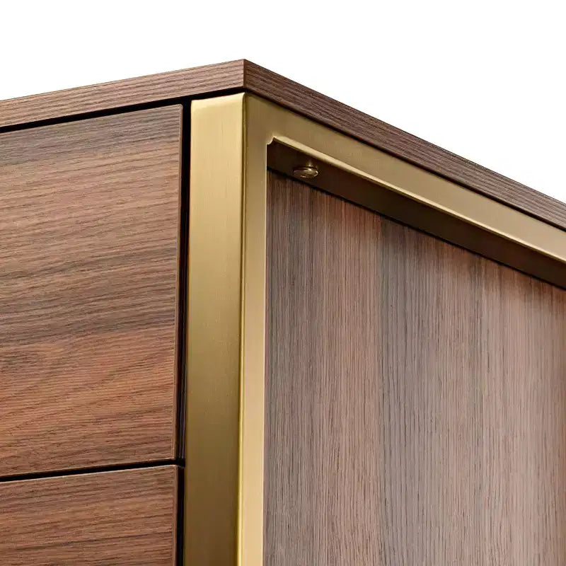 Commode 5 tiroirs avec accent 42 po Noyer