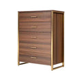 EUREKA ERGONOMIC 42 Chest 5-Drawers Dresser Accent Cabinet Walnut