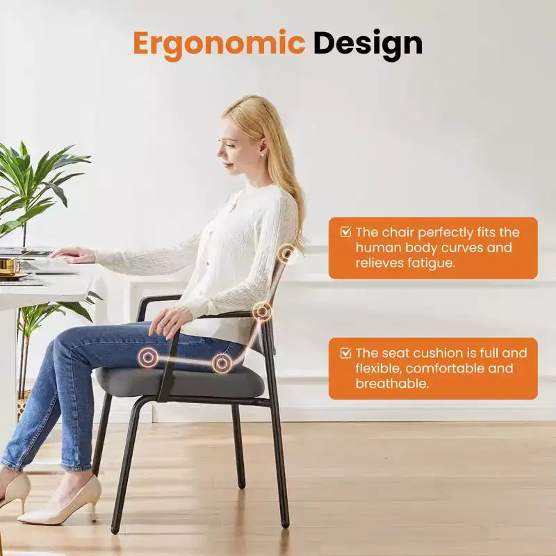 Chaises empilables en métal robustes avec assise en tissu et dossier en maille