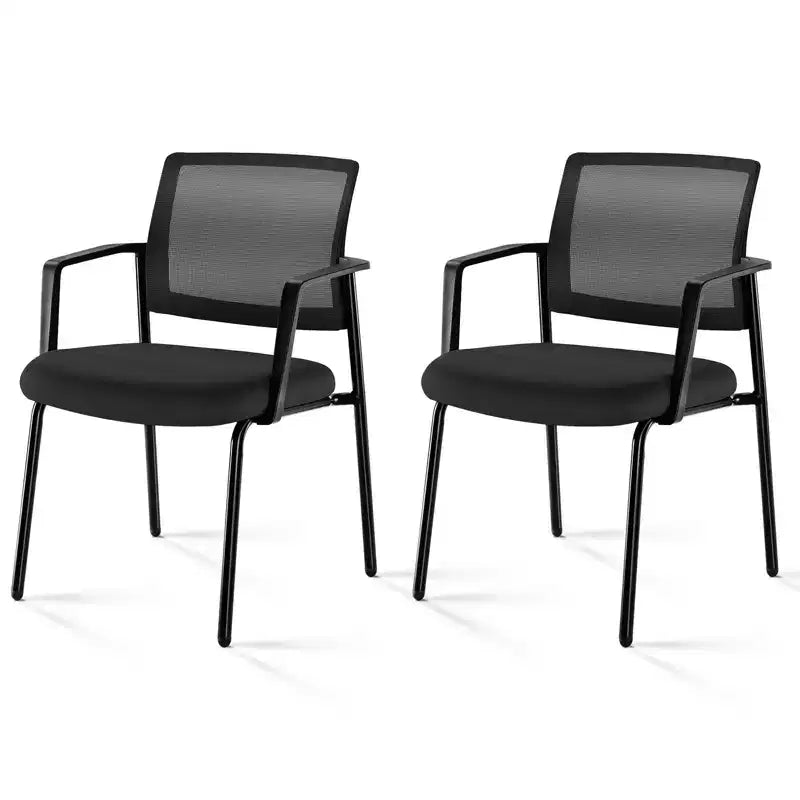 Chaises empilables en métal robustes avec assise en tissu et dossier en maille