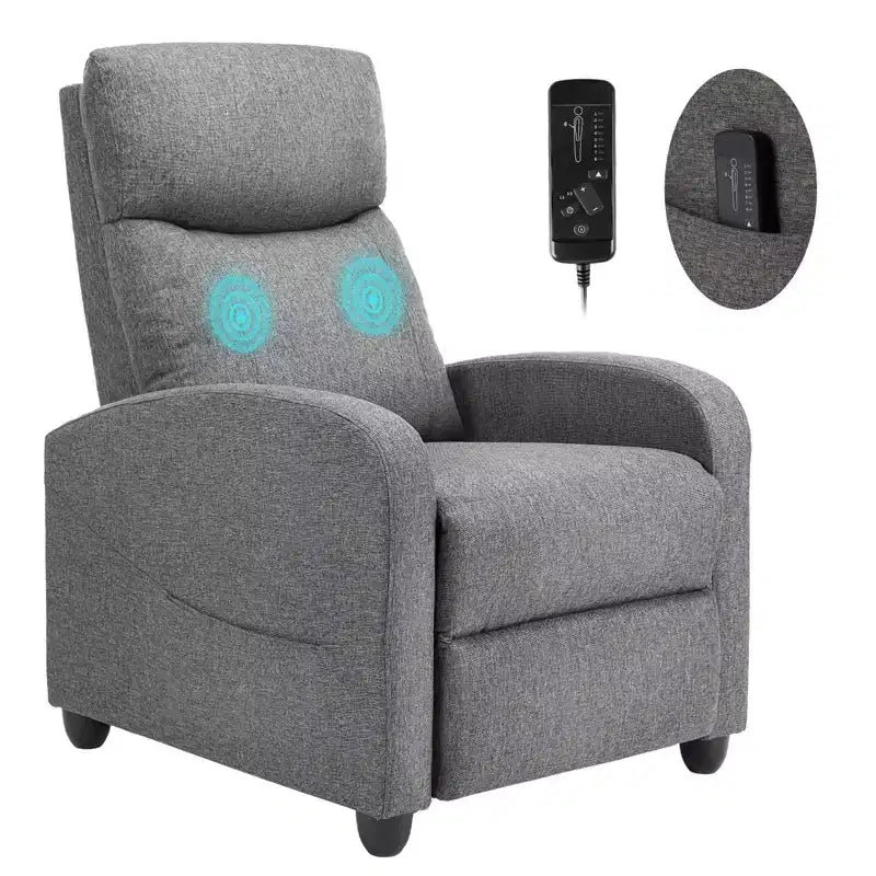 Fauteuil décontracté de salon : Fauteuil inclinable manuel avec massage et chauffage