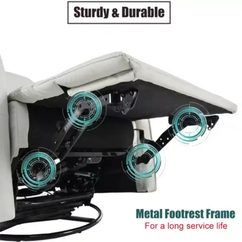 Fauteuil inclinable à bascule électrique rotatif à 270 degrés, Canapé inclinable électrique en cuir PU avec port USB