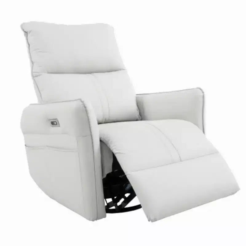 Fauteuil inclinable à bascule électrique rotatif à 270 degrés, Canapé inclinable électrique en cuir PU avec port USB