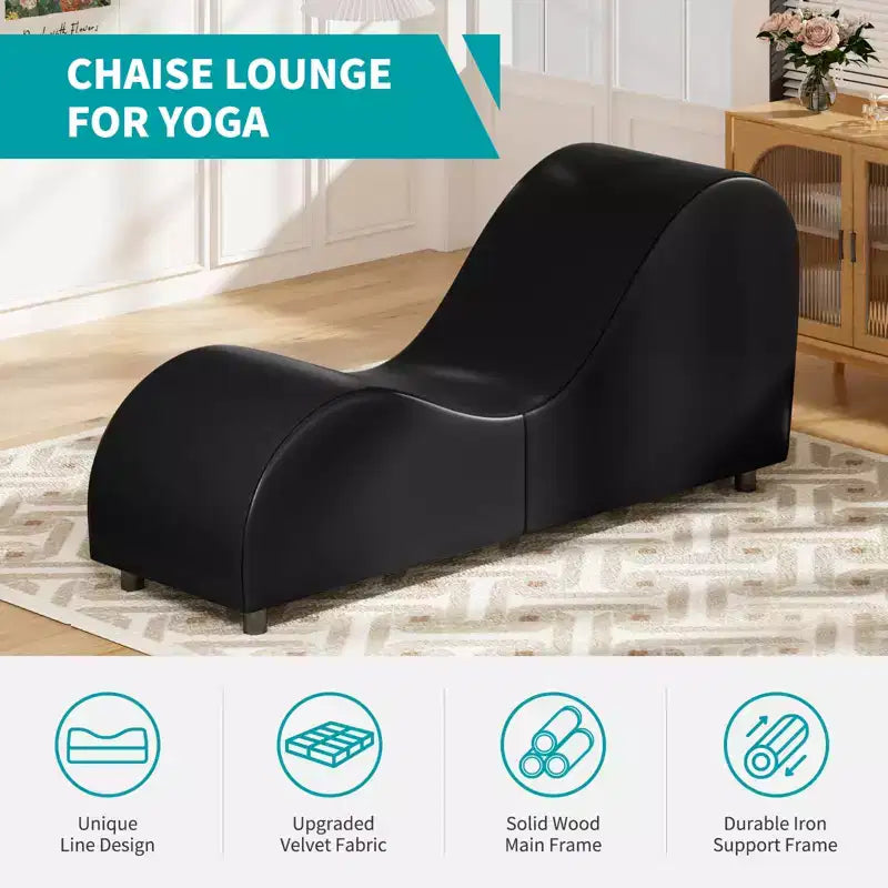 Chaise longue de yoga en velours, chaises de yoga courbées modernes pour adultes pour l'étirement, la relaxation, l'exercice