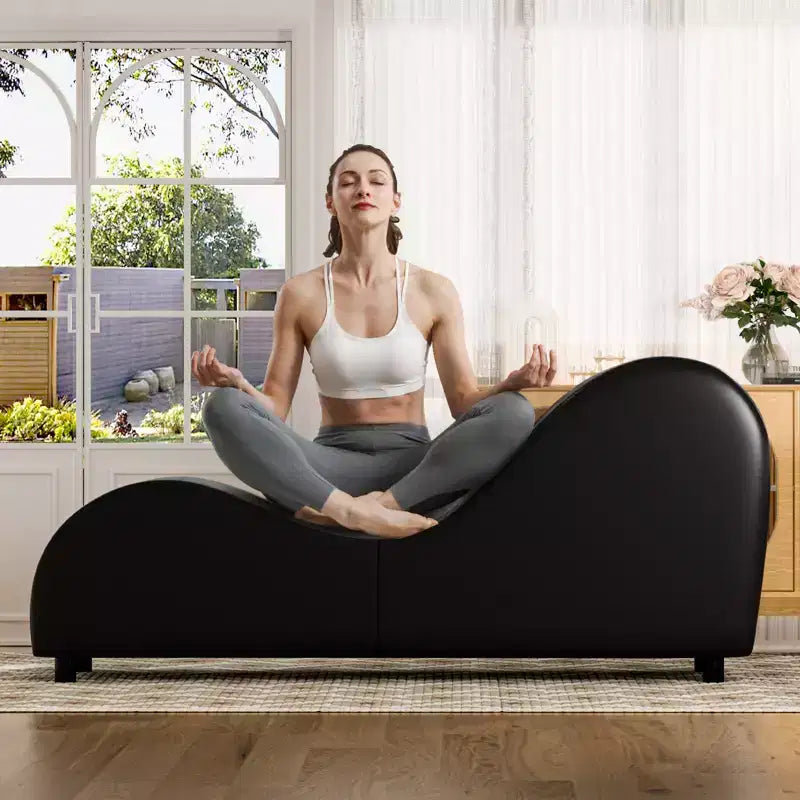 Chaise longue de yoga en velours, chaises de yoga courbées modernes pour adultes pour l'étirement, la relaxation, l'exercice