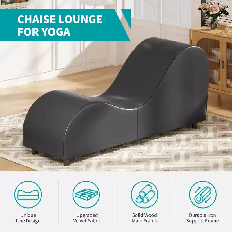 Chaise longue de yoga en velours, chaises de yoga courbées modernes pour adultes pour l'étirement, la relaxation, l'exercice