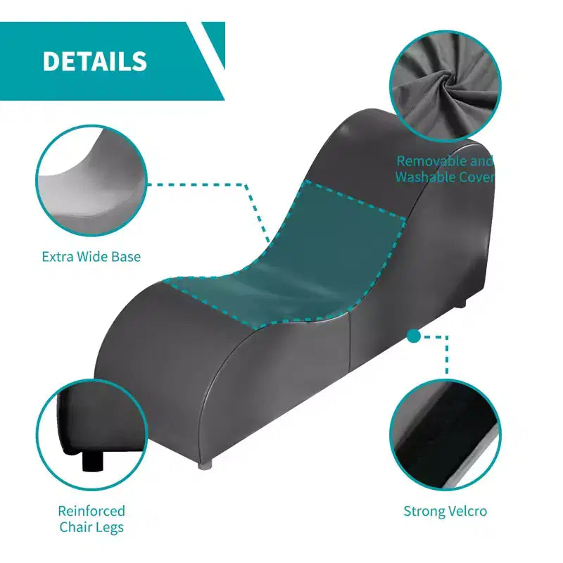 Chaise longue de yoga en velours, chaises de yoga courbées modernes pour adultes pour l'étirement, la relaxation, l'exercice
