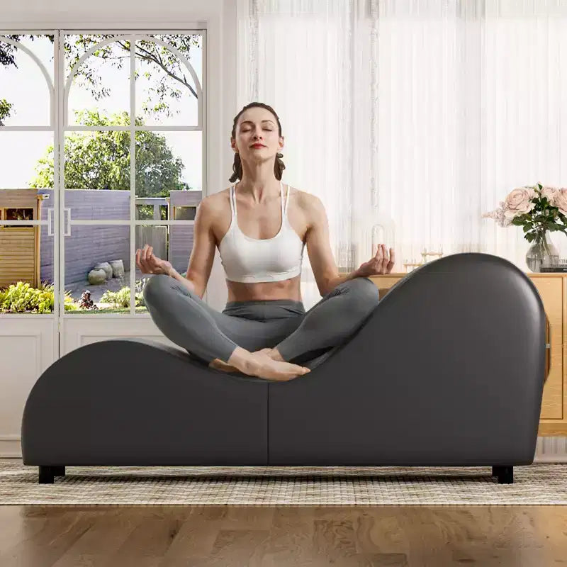 Chaise longue de yoga en velours, chaises de yoga courbées modernes pour adultes pour l'étirement, la relaxation, l'exercice
