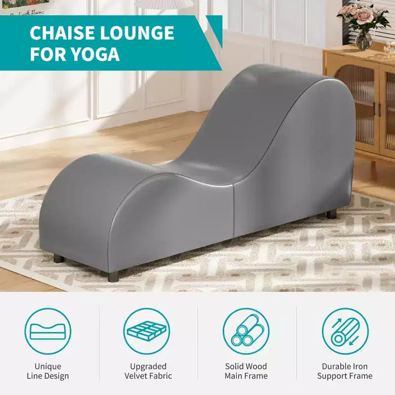 Chaise longue de yoga en velours, chaises de yoga courbées modernes pour adultes pour l'étirement, la relaxation, l'exercice