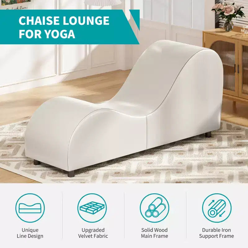 Chaise longue de yoga en velours, chaises de yoga courbées modernes pour adultes pour l'étirement, la relaxation, l'exercice