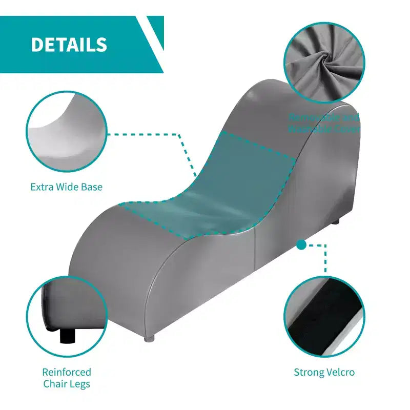 Chaise longue de yoga en velours, chaises de yoga courbées modernes pour adultes pour l'étirement, la relaxation, l'exercice