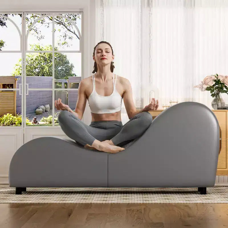 Chaise longue de yoga en velours, chaises de yoga courbées modernes pour adultes pour l'étirement, la relaxation, l'exercice