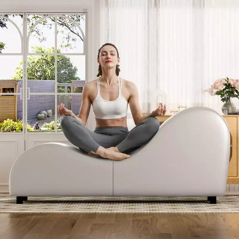 Chaise longue de yoga en velours, chaises de yoga courbées modernes pour adultes pour l'étirement, la relaxation, l'exercice