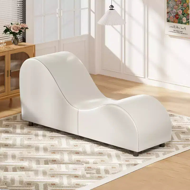 Mjkone Velvet Yoga Chaise Lounges Chair , Modern Curved Yoga Chairs for Adults for Stretching, Relaxation, Exercise