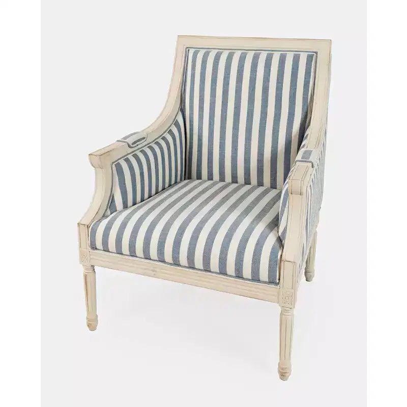 Fauteuil d'appoint rembourré en bois massif McKenna French Detailing