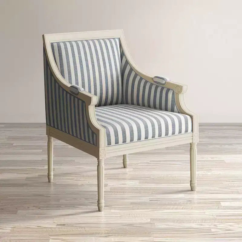 Fauteuil d'appoint rembourré en bois massif McKenna French Detailing