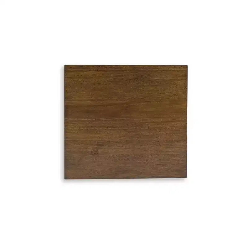 Table d'appoint rectangulaire traditionnelle Sturlayne – Table d'appoint à deux niveaux avec pieds décoratifs, marron