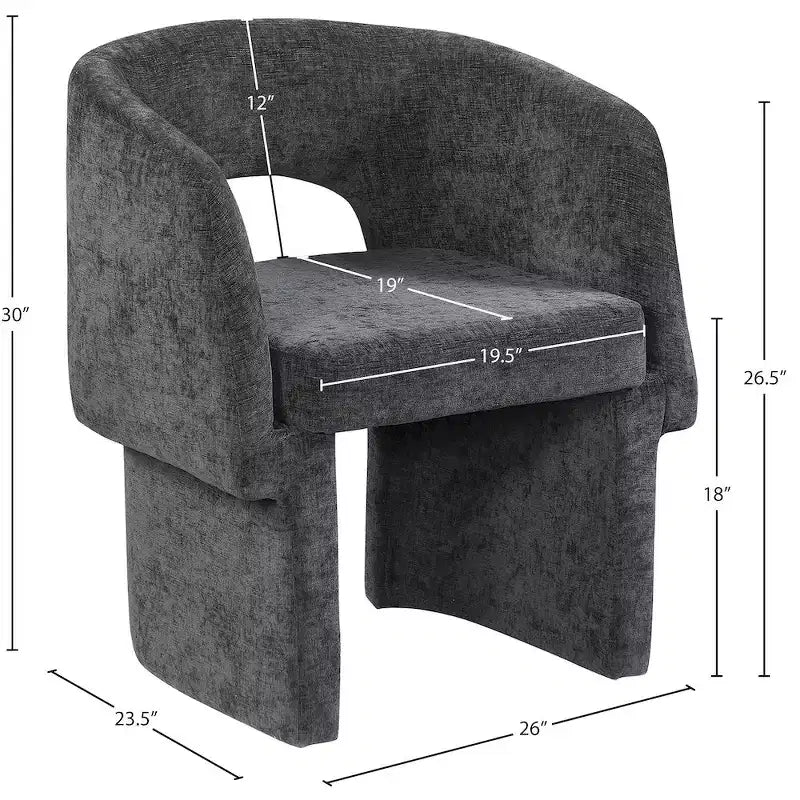 Chaise de salle à manger/chaise d'appoint en tissu chenille Emmet