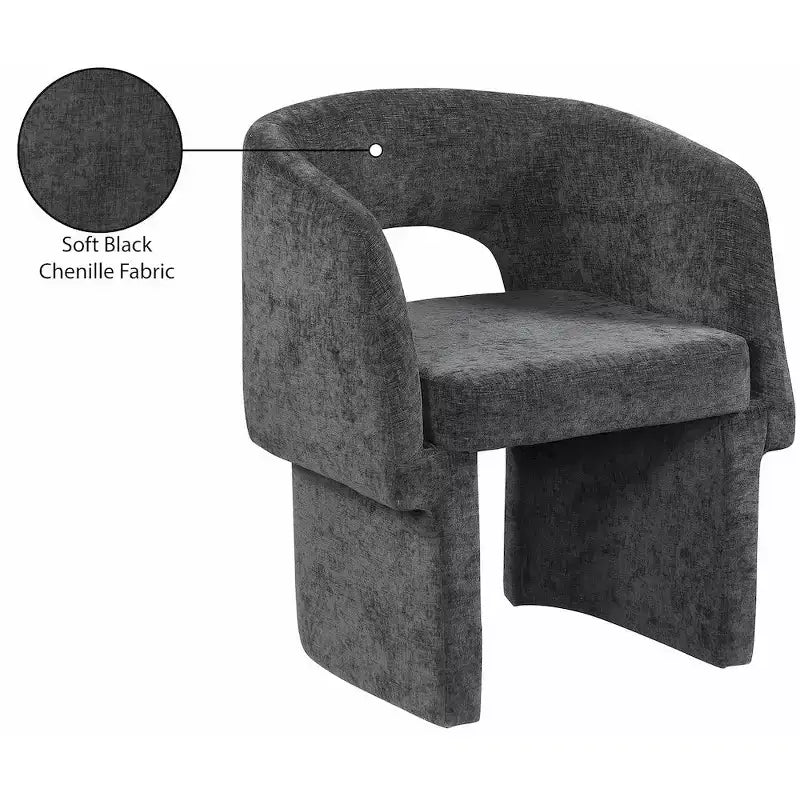 Chaise de salle à manger/chaise d'appoint en tissu chenille Emmet