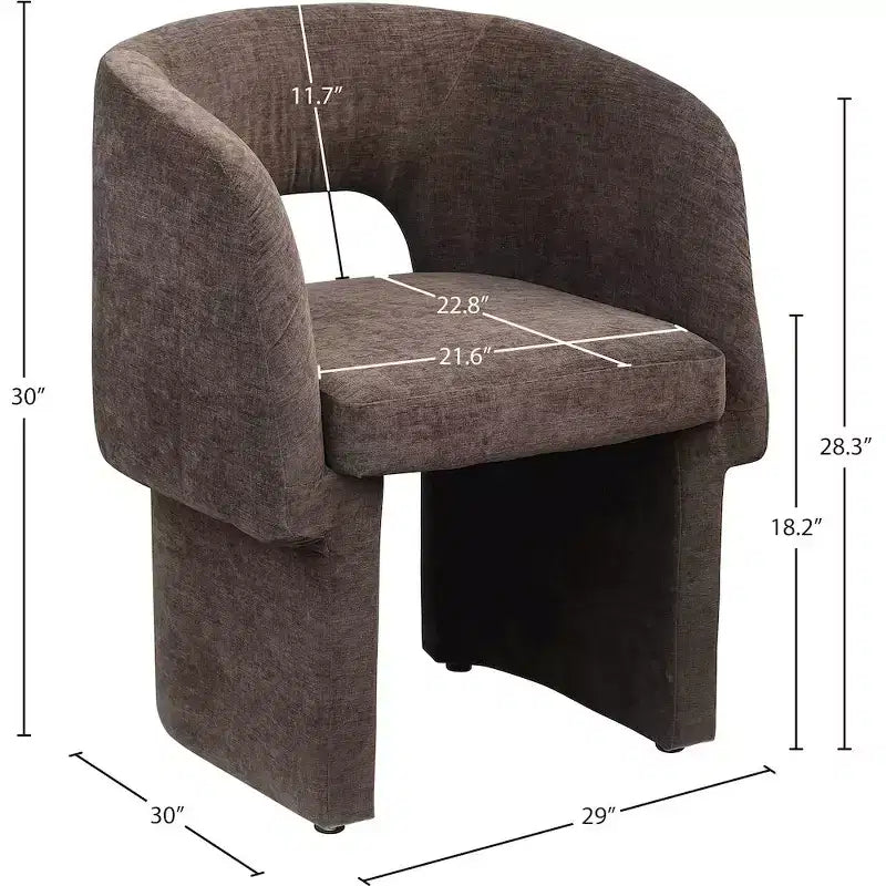 Chaise de salle à manger/chaise d'appoint en tissu chenille Emmet