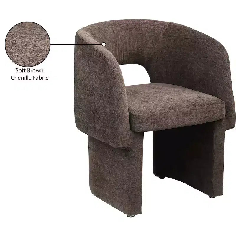 Chaise de salle à manger/chaise d'appoint en tissu chenille Emmet