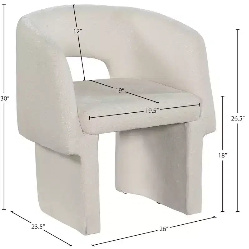 Chaise de salle à manger/chaise d'appoint en tissu chenille Emmet