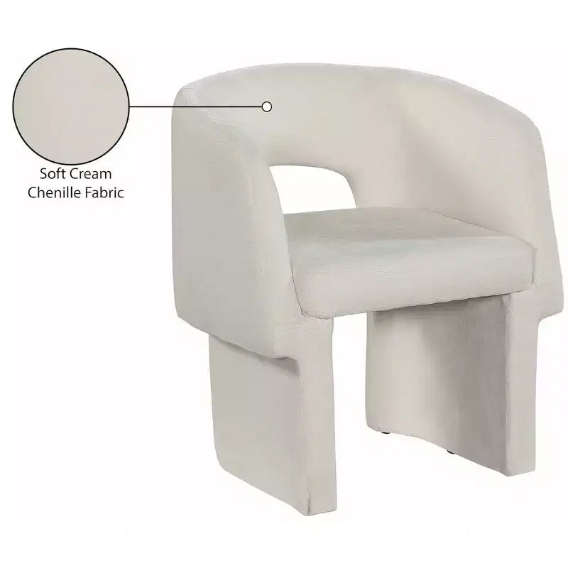 Chaise de salle à manger/chaise d'appoint en tissu chenille Emmet