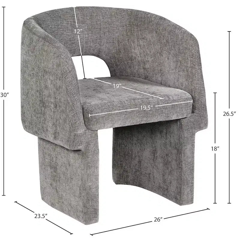 Chaise de salle à manger/chaise d'appoint en tissu chenille Emmet
