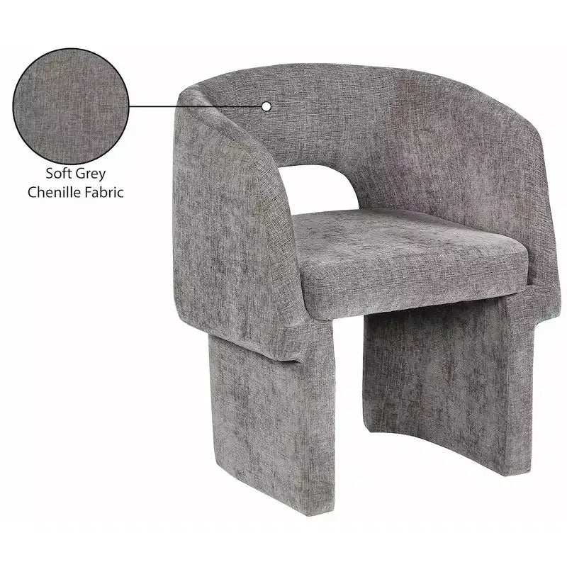 Chaise de salle à manger/chaise d'appoint en tissu chenille Emmet