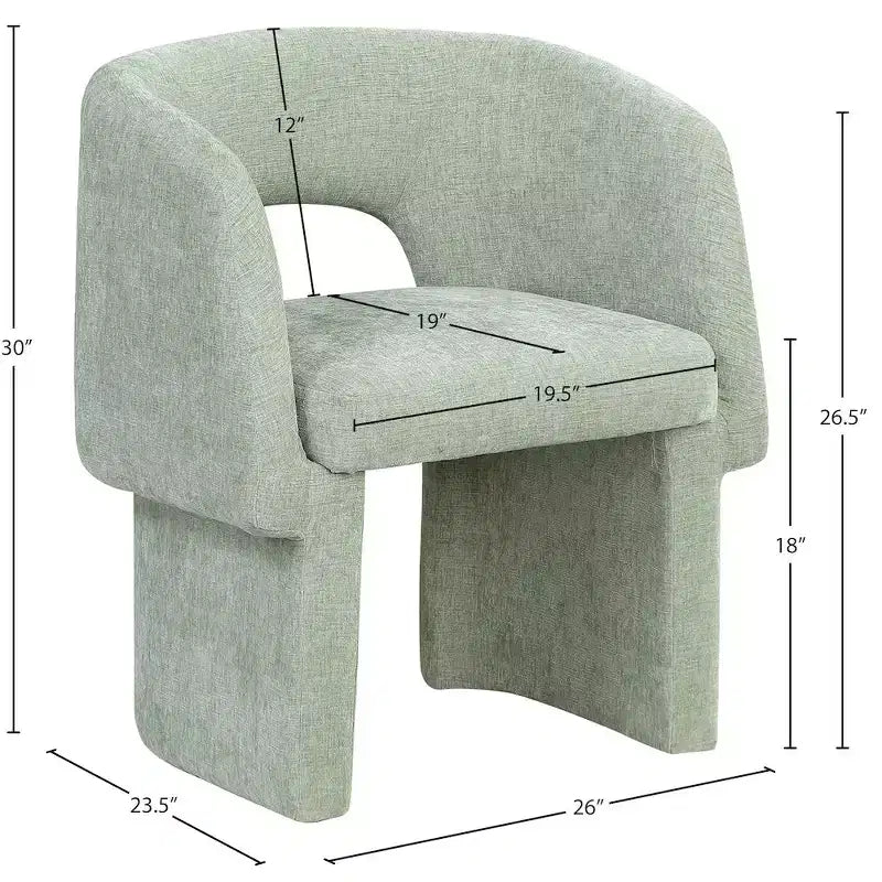 Chaise de salle à manger/chaise d'appoint en tissu chenille Emmet