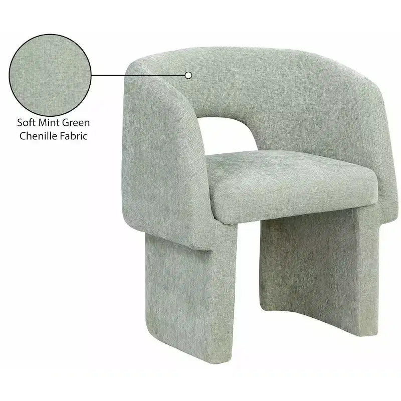 Chaise de salle à manger/chaise d'appoint en tissu chenille Emmet