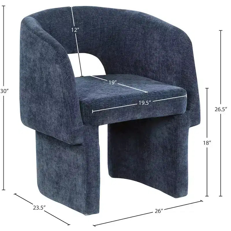 Chaise de salle à manger/chaise d'appoint en tissu chenille Emmet