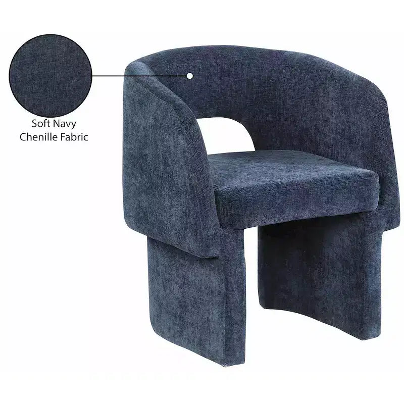 Chaise de salle à manger/chaise d'appoint en tissu chenille Emmet