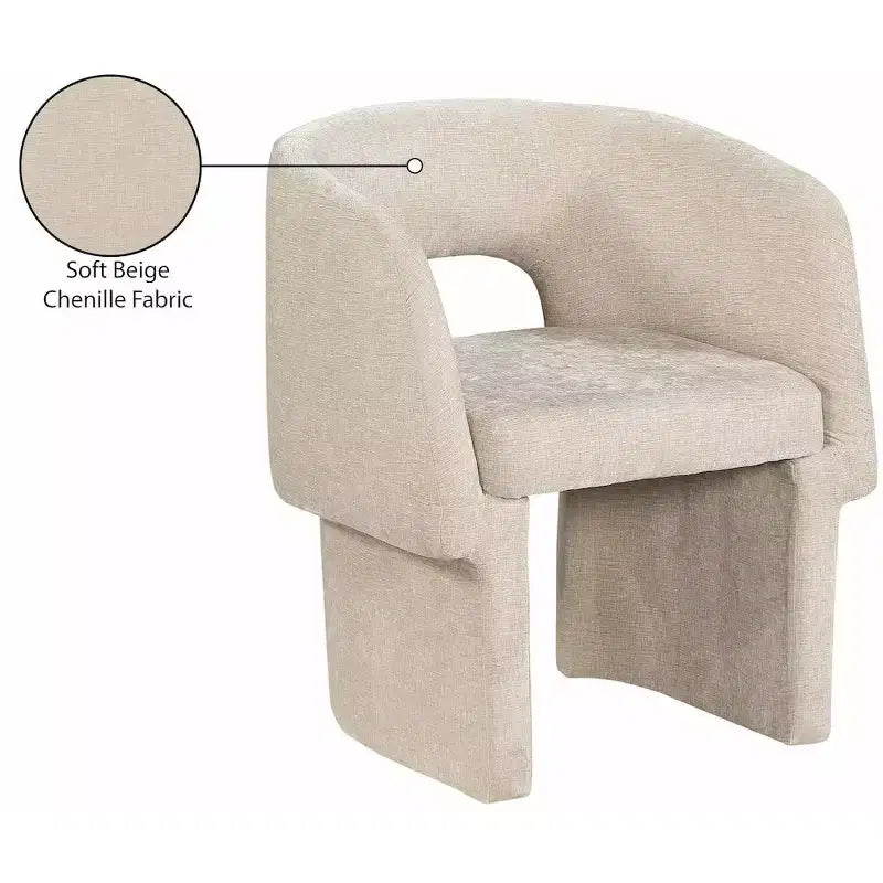 Chaise de salle à manger/chaise d'appoint en tissu chenille Emmet