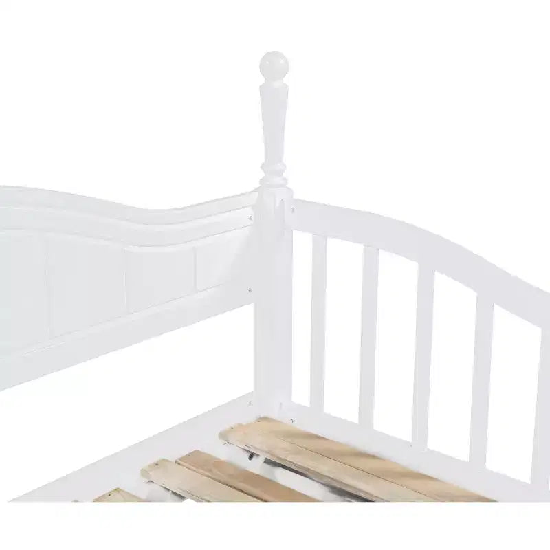 Lit de repos en bois avec lit gigogne et 2 tiroirs de rangement, lit de repos extensible de taille simple à King, cadre de canapé-lit élégant pour salon et chambre à coucher