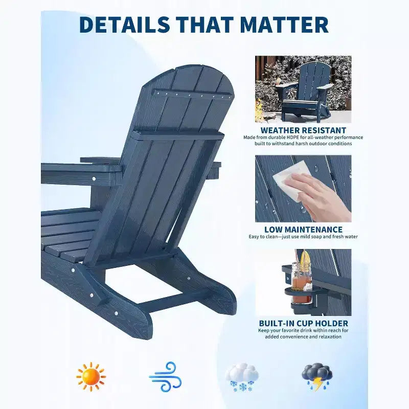 Chaise de patio extérieure, capacité de 172 kg, assise confortable, pliable, pour terrasse, pelouse, jardin