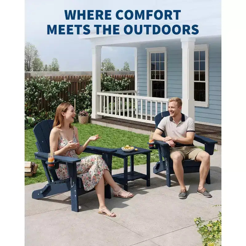 Chaise de patio extérieure, capacité de 172 kg, assise confortable, pliable, pour terrasse, pelouse, jardin