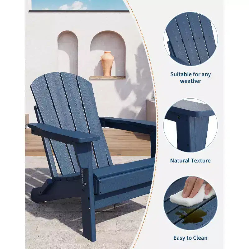 Chaise de patio extérieure, capacité de 172 kg, assise confortable, pliable, pour terrasse, pelouse, jardin