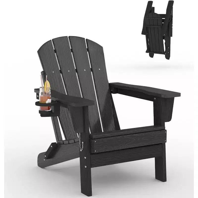 Chaise de patio extérieure, capacité de 172 kg, assise confortable, pliable, pour terrasse, pelouse, jardin